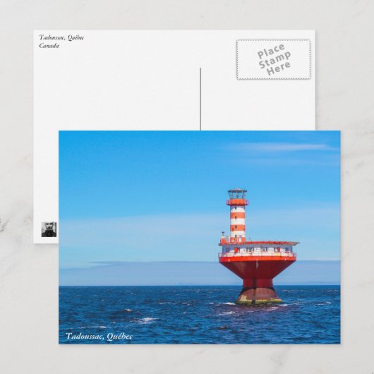 Vuurtoren van Tadoussac, briefkaart van Québec (Voorkant / Achterkant)