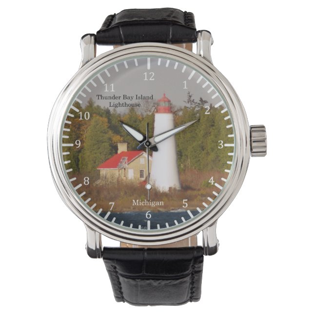 vuurtoren van Thunder Bay Island Horloge (Voorkant)
