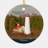 vuurtoren van Thunder Bay Island Keramisch Ornament (Voorkant)