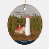 vuurtoren van Thunder Bay Island Keramisch Ornament (Links)