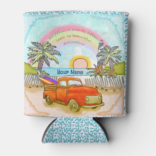 Vuurtoren van Truck Surfer koelbox Blikjeskoeler (Voorkant)