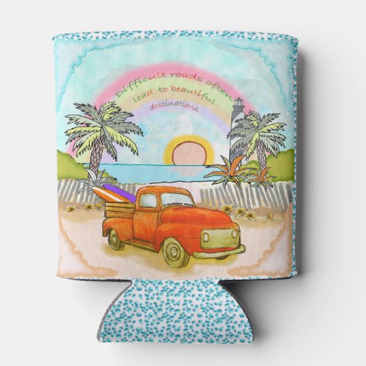 Vuurtoren van Truck Surfer koelbox Blikjeskoeler (Achterkant)