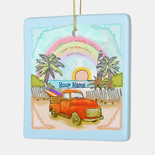Vuurtoren van Truck Surfer ornament (Links)