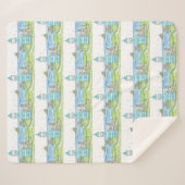 Vuurtoren van Turquoise Sherpa Blanket Deken (Voorkant (horizontaal))