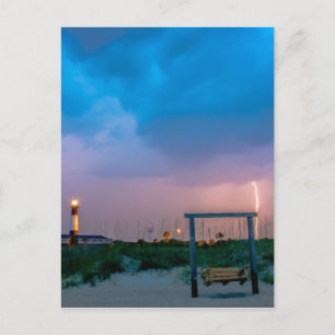 vuurtoren van tybee - eilanden savannah georgia oc briefkaart