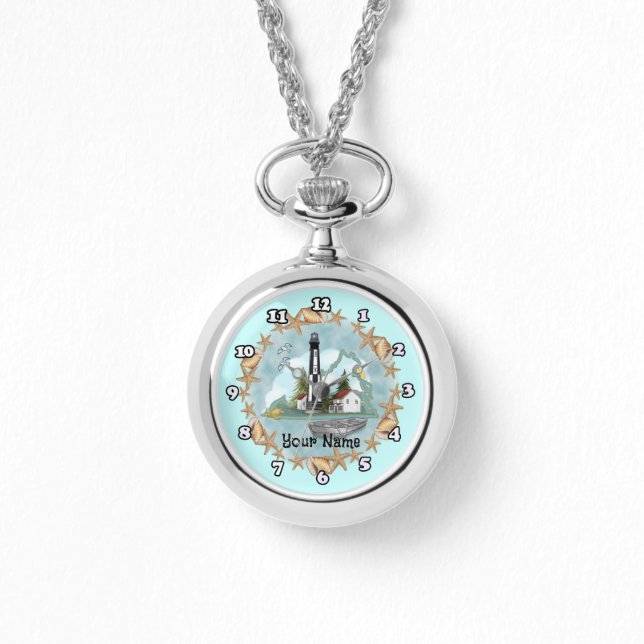 Vuurtoren van Virginia Shells Horloge (Voorkant)