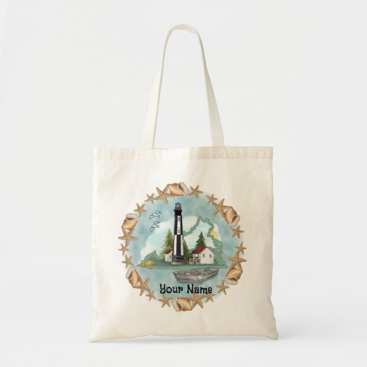 Vuurtoren van Virginia Shells Tote Bag (Voorkant)