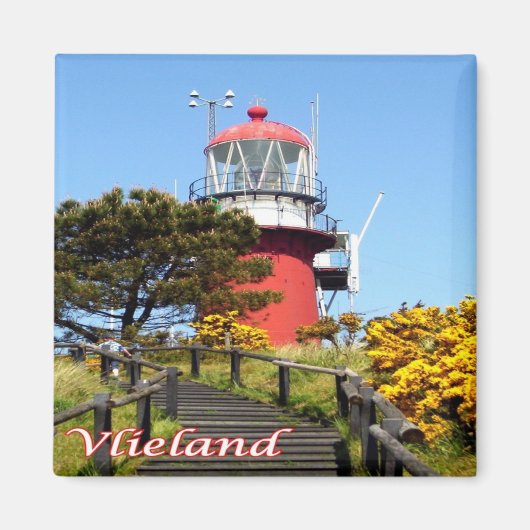 vuurtoren van VLIELAND, Nederlandse Frisiaanse eil Magneet (Voorkant)