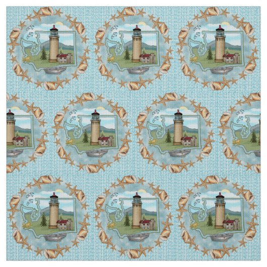 vuurtoren van Washington Shells Stof (Swatch)