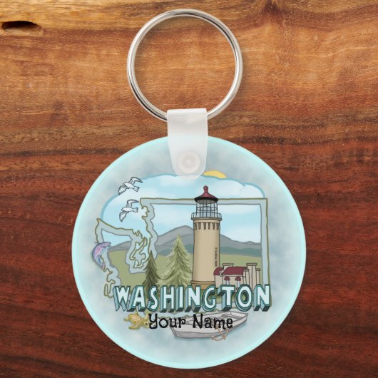 vuurtoren van Washington Sleutelhanger (Voorkant)