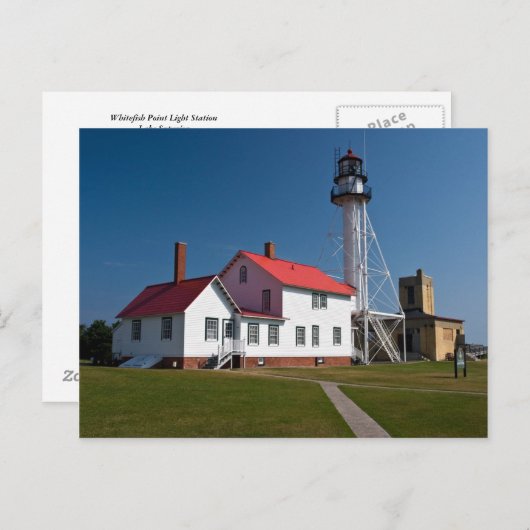 vuurtoren van Whitefish Point Briefkaart (Voorkant / Achterkant)