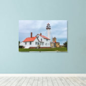 vuurtoren van Whitefish Point Canvas Afdruk (Insitu (Houten vloer))
