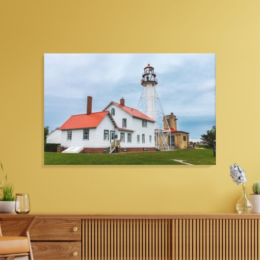 vuurtoren van Whitefish Point Canvas Afdruk (Insitu (Woonkamer))