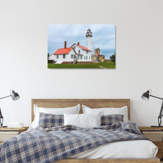 vuurtoren van Whitefish Point Canvas Afdruk (Insitu (Slaapkamer))