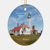 vuurtoren van Whitefish Point Keramisch Ornament (Links)