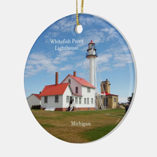 vuurtoren van Whitefish Point Keramisch Ornament (Links)