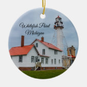 vuurtoren van Whitefish Point Keramisch Ornament (Voorkant)