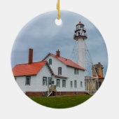 vuurtoren van Whitefish Point Keramisch Ornament (Achterkant)