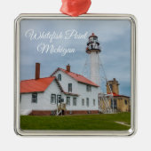 vuurtoren van Whitefish Point Metalen Ornament (Voorkant)