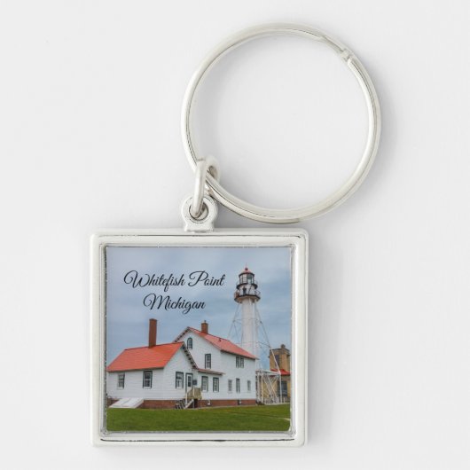 vuurtoren van Whitefish Point Sleutelhanger (Voorkant)