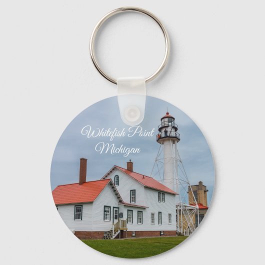 vuurtoren van Whitefish Point Sleutelhanger (Voorkant)