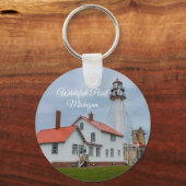 vuurtoren van Whitefish Point Sleutelhanger (Voorkant)