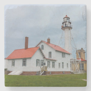 vuurtoren van Whitefish Point Stenen Onderzetter
