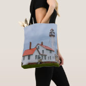 vuurtoren van Whitefish Point Tote Bag (Dichtbij)