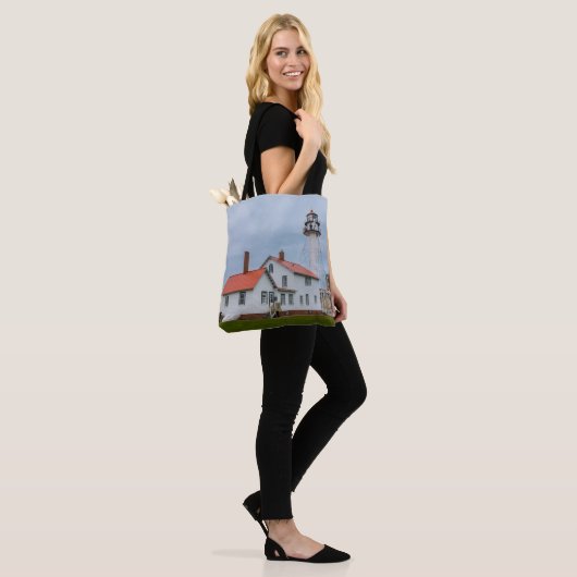 vuurtoren van Whitefish Point Tote Bag (Op model)