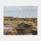 Vuurtoren van Whitley Bay Fleece Deken (Voorkant (Horizontaal))