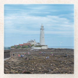 Vuurtoren van Whitley Bay Glazen Onderzetter