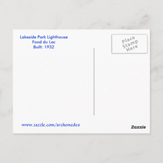 vuurtoren van Wisconsin Briefkaart (Achterkant)