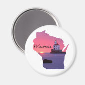 vuurtoren van Wisconsin Magneet (Voorkant / Achterkant)