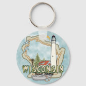 vuurtoren van Wisconsin Sleutelhanger (Voorkant)