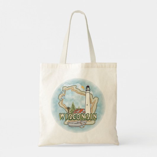 vuurtoren van Wisconsin Tote Bag (Achterkant)