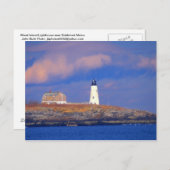 Vuurtoren van Wood Island nabij Biddeford Briefkaart (Voorkant / Achterkant)