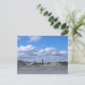 Vuurtoren vanaf het strand briefkaart (Staand voorkant)