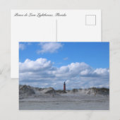 Vuurtoren vanaf het strand briefkaart (Voorkant / Achterkant)