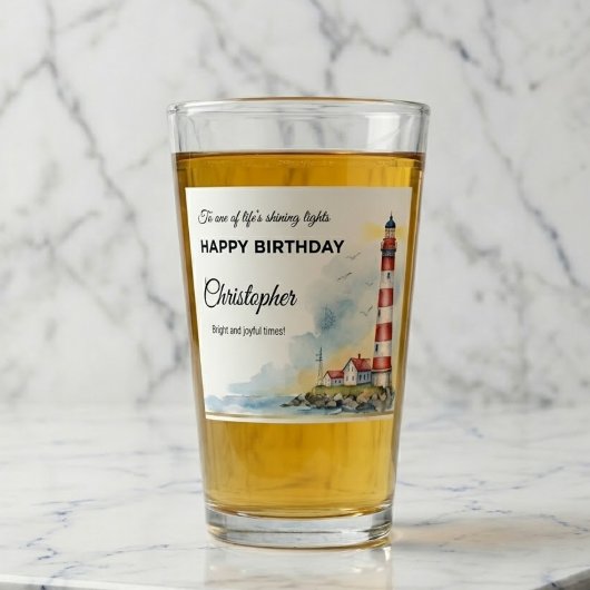 Vuurtoren Verjaardag Schijnend Licht Persoonlijk Glas