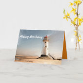 Vuurtoren verjaardagskaarten. kaart (Gele Bloem)