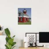 Vuurtoren verplaatst naar kust in Douglas nabij 2 Poster (Thuiskantoor)