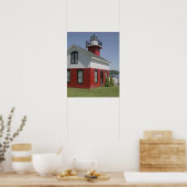 Vuurtoren verplaatst naar kust in Douglas nabij 2 Poster (Keuken)