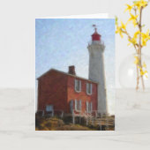 Vuurtoren Victoria, BC Wenskaart Kaart (Gele Bloem)