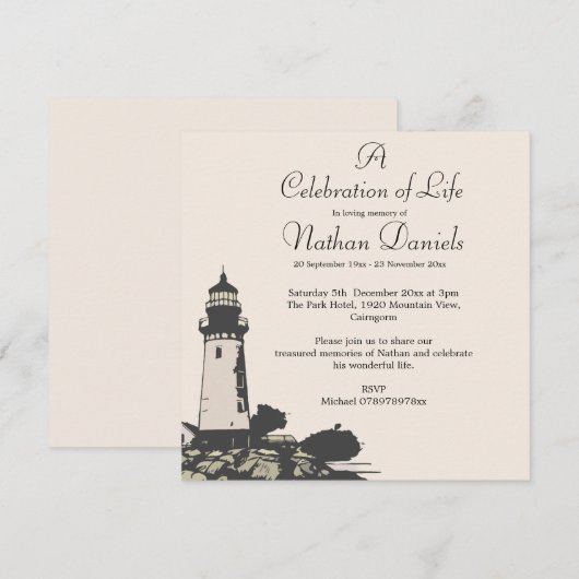 Vuurtoren Viering van het Leven Kaart (Voorkant / Achterkant)