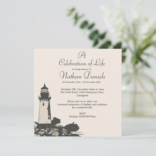 Vuurtoren Viering van het Leven Kaart (Staand voorkant)