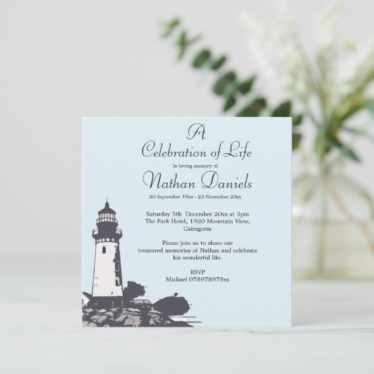 Vuurtoren Viering van het Leven Kaart (Staand voorkant)