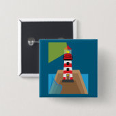 Vuurtoren Vierkante Button 5,1 Cm (Voorkant /achterkant)