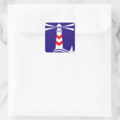 vuurtoren vierkante sticker (Tas)