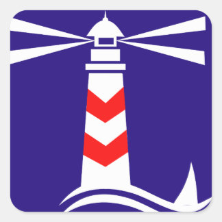 vuurtoren vierkante sticker