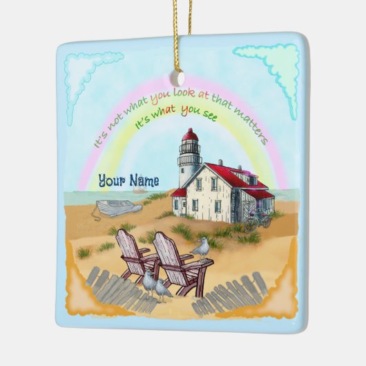Vuurtoren Viewpoint Keramisch Ornament (Links)
